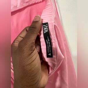 Zara Pink Printed Satin Dress XS